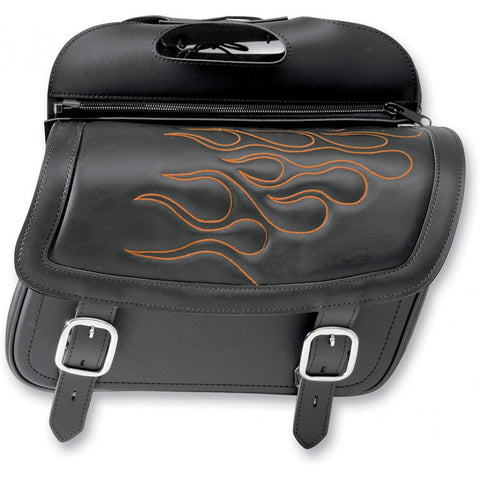 Saddlemen Highwayman Saddlebags - Large/Orange Flame - 3501-0222
