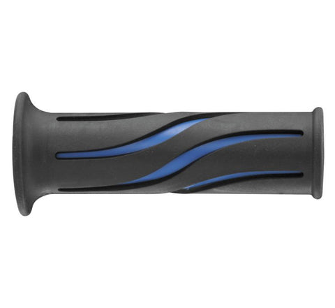 BikeMaster Wave Grips - Black/Blue - 7/8 Inch Bars - AM033B30