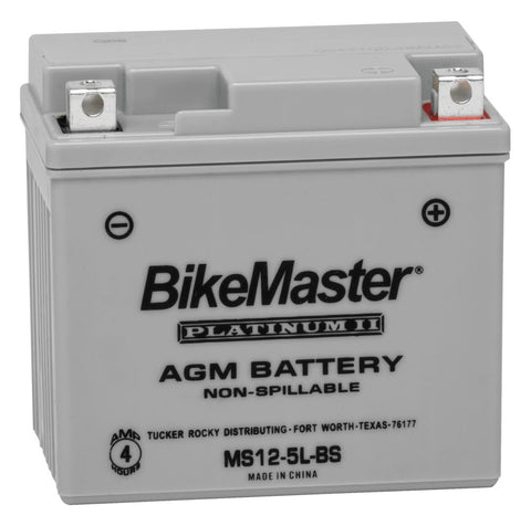 BikeMaster AGM Platinum II Battery - 12 Volt - MS12-5L-BS