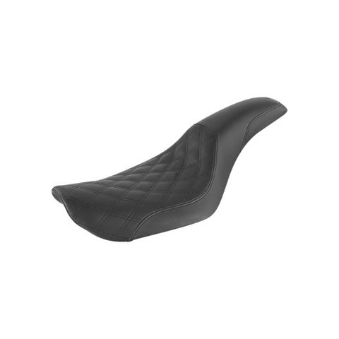 Saddlemen Profiler 2-Up Low Profile Seat for 1996-03 Harley Dyna models - Black/Driver Lattice Stitched - 896-04-149