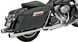 Bassani Megaphone Slip-On Performance Mufflers for 1995-16 Harley FL Touring models - Chrome - FLH-517L