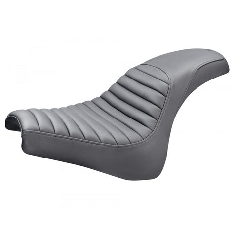 Saddlemen Profiler 2-Up Low Profile Seat for 2018-22 Harley Softail Fat Bob - Black/Tuck and Roll - 818-28-148