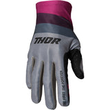 THOR Assist React Gloves for Men - Gray/Purple - X-Large