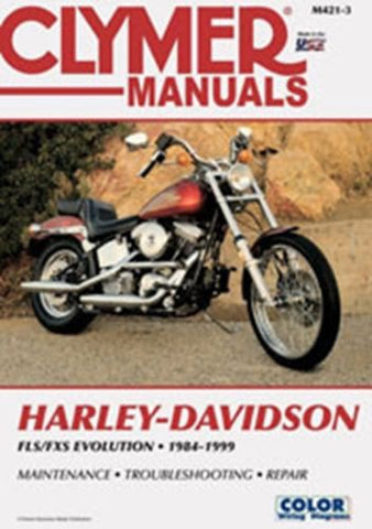 Clymer M421-3 Service Manual for 1984-99 Harley Davidson FLS FXS Evolution Evo S