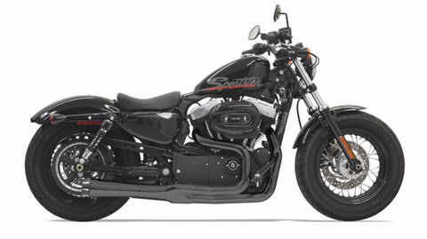 Bassani Road Rage II Mega Power Exhaust System for 2004-13 Harley Sportster models - Black - 1X22RB