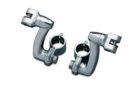 Kuryakyn 7986 - Longhorn Offset Mounts with 1-1/4-Inch Magnum Quick Clamps - Chrome