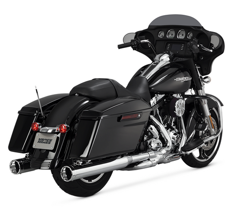 Vance & Hines Round Monster Slip-On Mufflers for 1995-16 Harley FL Touring models - Chrome - 16773  - FINAL SALE