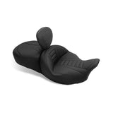 Mustang Adjustable/Removable Driver Backrest for Super Touring Deluxe 2Up Seat on 2008-22 Harley FL Touring - 79012