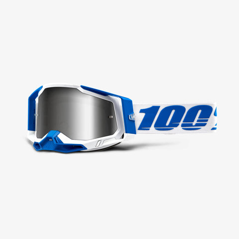100% Racecraft 2 Goggles - Isola with Flash Silver Anti-fog Lens
