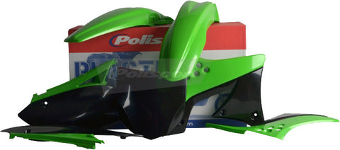 Polisport MX Complete Replica Plastics Kit for 2009-12 Kawasaki KX250F - OE Green/Black - 90249