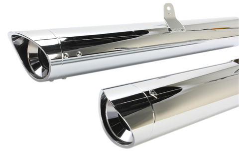 Cobra Long Slip-On Mufflers for 2012-17 Honda GL1800 Gold Wing - Chrome - 1216