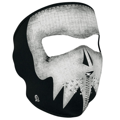 ZAN HeadGear Neoprene Full Face Mask - Glow in the Dark - Grey Skull - WNFM081G