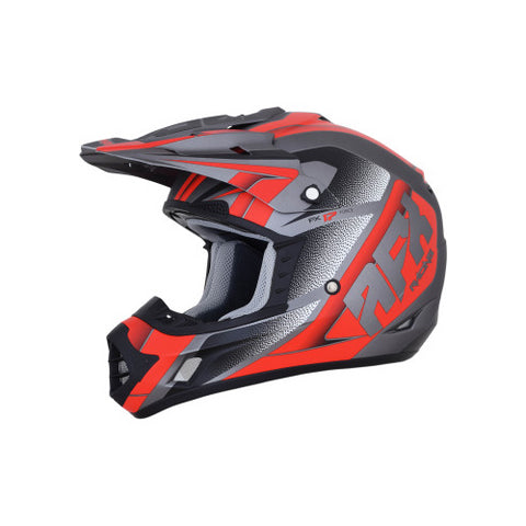 AFX FX-17 Force Helmet - Frost Gray/Red - X-Large