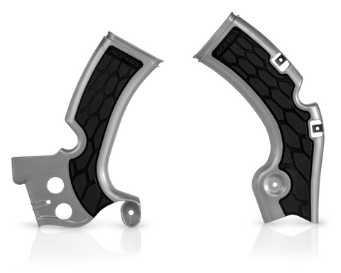 Acerbis X-Grip Frame Guards for 2009-19 Kawasaki KX450F - Silver/Black - 2374271015