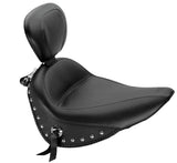 Mustang Touring Solo Seat with Backrest for 2000-17 Harley Softail - 79710