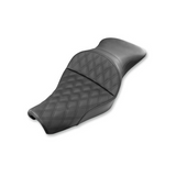Saddlemen Explorer 2-Up Seat for 2004-20 Harley Sportster models - Black/Lattice Stitched - 807-11-029LS