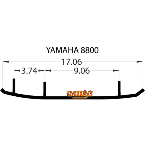 Woodys ACE Trail Wear Bar for Yamaha models - 6 Inch Carbide - AY6-8800