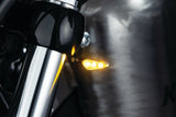 Kuryakyn Rhombus S Marker Light - Front Left/Rear Right - Satin Black-Clear Lense-Extreme Amber - 2850