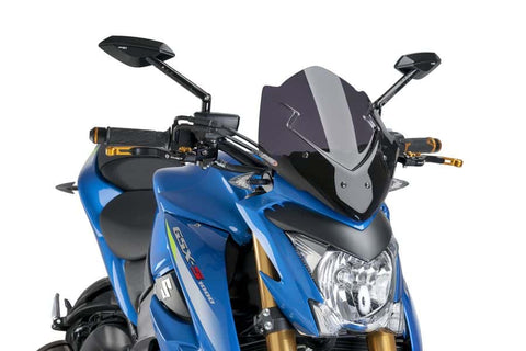 Puig New Generation Sport Windscreen for 2015-19 Suzuki GSX-S1000 - Dark Smoke - Sport