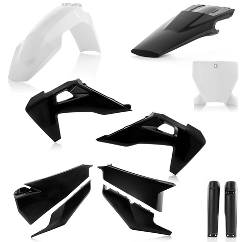 Acerbis Full Body Plastics Kit for 2019-22 Husqvarna FC / FX / TC models - Black/White - 2726551035