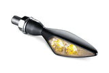 Kuryakyn Micro Rhombus Marker Light - Front Left/Rear Right - Satin Black-Clear Lense-Extreme Amber - 2550