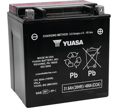 Yuasa Maintenance-Free Battery - YIX30L-BS - YUAM6230X