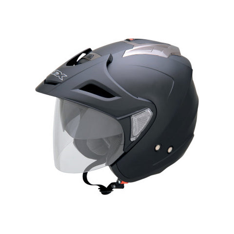 AFX FX-50 Open-Face Helmet with Face Shield - Flat Black - Medium