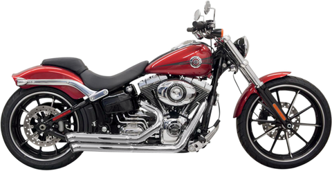 Bassani Pro-Street Exhaust for 2008-17 Harley Softail Rocker/Breakout - Chrome - 1S33D
