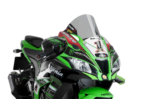 Puig R-Racer Windscreen for 2016-20 Kawasaki ZX1000 Ninja ZX-10R - Smoke - 9849H
