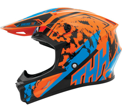 THH T710X Renegade Youth Helmet - Orange/Blue - Large