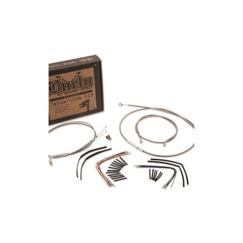 Burly Brand B30-1127 - 14-inch Handlebar Installation Kit w/ ABS for Harley-Davidson - Stainless