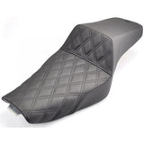 Saddlemen Step-Up 2-Up Seat for 2004-20 Harley Sportster models - Black/Lattice Stitched - 807-03-172