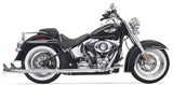 Bassani Fishtail True Dual Exhaust System for 2007-17 Harley Softail models - Chrome - 1S46E-33