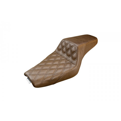 Saddlemen Step-Up 2-Up Seat for 2004-20 Harley Sportster models - Brown/Lattice Stitched - 807-11-172BR