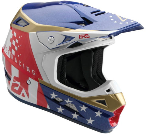 Red white and blue dirt bike helmet clearance