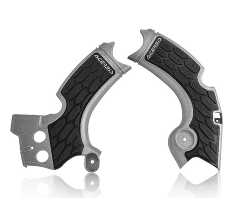 Acerbis X-Grip Frame Guards for Kawasaki KX250 - Silver/Black - 2657591015