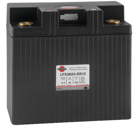 Shorai LFX Duration Lithium-Iron 12 Volt Battery - LFX36A3-BS12