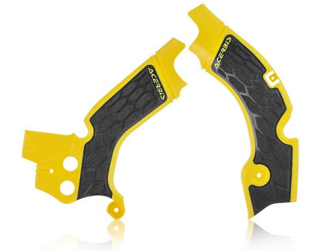 Acerbis X-Grip Frame Guards for 2008-17 Suzuki RM-Z450 - Yellow/Black - 2630531017