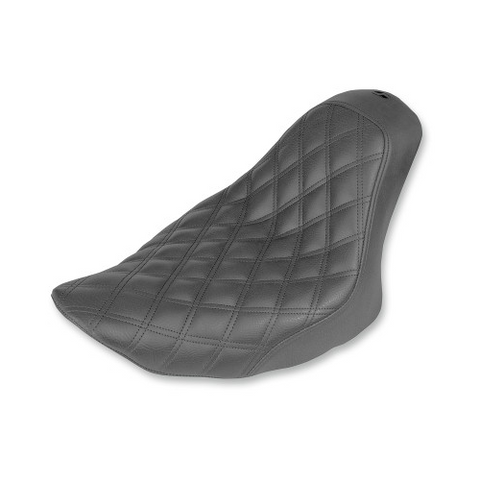 Saddlemen Renegade Solo Seat for 2007-17 Harley Softail Fat Boy - Black/Lattice Stitched - 806-12-002LS