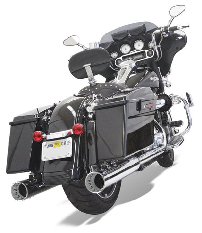 Bassani DNT Straight Can Slip-On Mufflers for 1995-16 Harley FL Touring models - Chrome - 1F7DNT6
