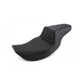 Saddlemen Step-Up 2-Up Seat for 1997-07 Harley Road King models - Black/Lattice Stitched - 897-06-175