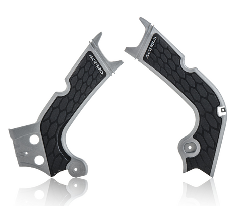 Acerbis X-Grip Frame Guards for Honda CRF models - Silver/Black - 2630711015