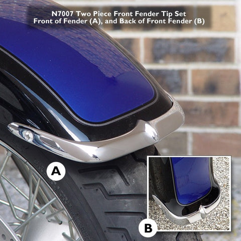 National Cycle N7007 - 2-Piece Cast Front Fender Tips for Suzuki - Chrome