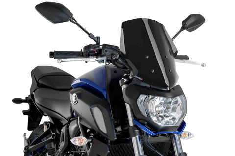 Puig New Generation Touring Windscreen for Yamaha MT-07 - Black - 9667N