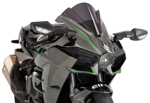 Puig Racing Windscreen for 2015-17 Kawasaki ZX1000 Ninja H2/H2R - Dark Smoke