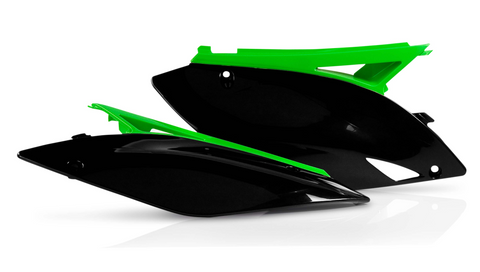 Acerbis Side Panels for 2009-12 Kawasaki KX models - Black/Green - 2141730215