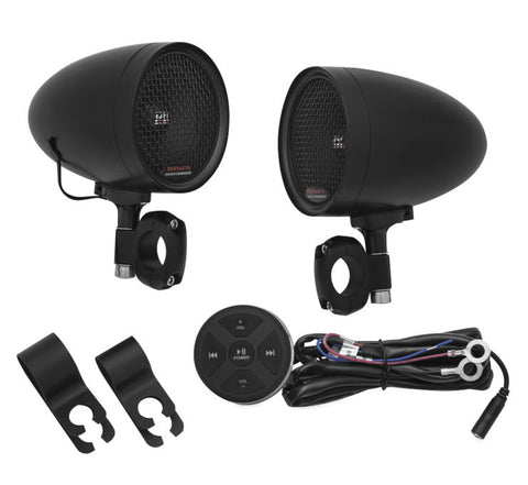 Kuryakyn Road Thunder Bluetooth Speaker Pods by MTX - Satin Black - 2713