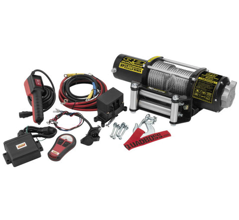 QuadBoss Winch with Aircraft Wire Cable - 5000 Pound Pull Capacity - RP5000QB