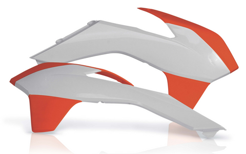Acerbis Radiator Shrouds for KTM models - Orange/White - 2314255321