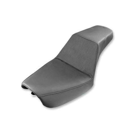 Saddlemen Step-Up 2-Up Seat for 2004-05 Harley Dyna Super Glide / Low Rider models - Black/Gripper - 804-04-174